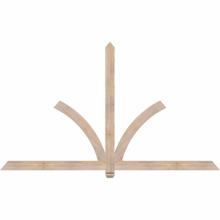 Ekena Millwork Redmond Smooth Timber Gable Bracket, Douglas Fir, 84"W x 49"H x 1 1/2"D x 3 1/2"F, 14/12 Pitch GBW084X49X0204RED00SDF